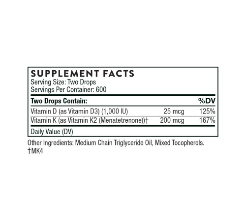 Вітамін Vitamin D+K2 - 1oz Вітамін Vitamin D+K2 - 1oz