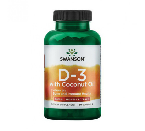 D3 with Coconut oil 5000iu - 60 softgels