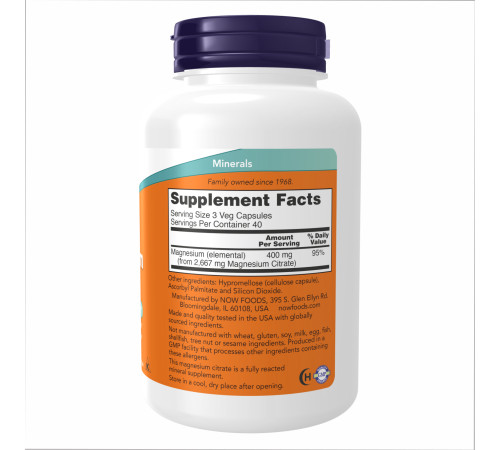 Magnesium Citrate Now Foods - 120 caps