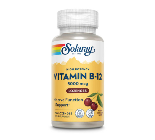 Вітамін Vitamin B-12 5000мкг - 30 таблеток. Натуральна вишня