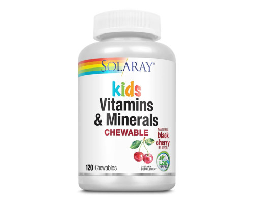 Дитячі вітаміни та мінерали Kids Vitamins & Minerals - 120 жувальних таблеток (Чорна вишня)