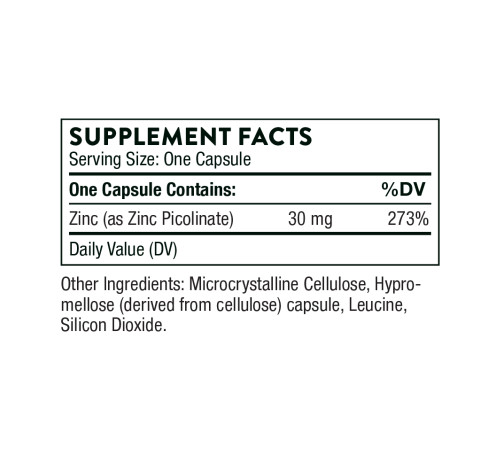 Піколінат цинку (Zinc Picolinate) 30мг - 180 капсул