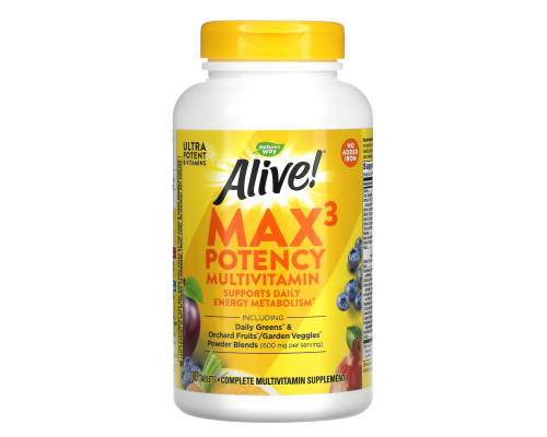 Nature's Way Alive! Max3 (No-Iron) - 180 tabs