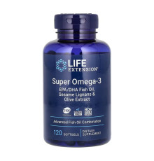 Супер омега Super Omega-3 EPA/DHA Fish Oil Sesame Lignans & Olive Extract - 120 капсул