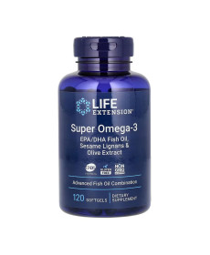 Супер омега Super Omega-3 EPA/DHA Fish Oil Sesame Lignans & Olive Extract - 120 капсул