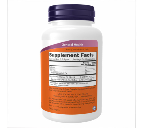 CLA 800mg Now Foods - 90 softgels CLA 800mg Now Foods - 90 softgels