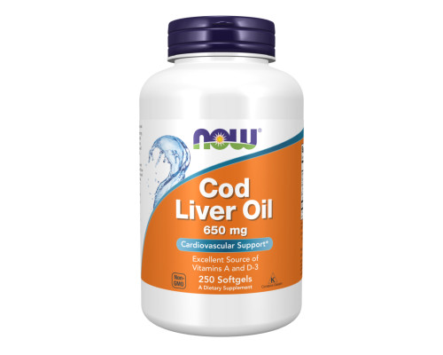 Cod Liver Oil Now Foods 650mg - 250 sgels