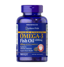 Рибячий жир Омега 3 (Double Strength Omega-3 Fish Oil 1200мг/600мг Omega-3) - 90 капсул