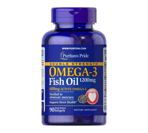 Рибячий жир Омега 3 (Double Strength Omega-3 Fish Oil 1200мг/600мг Omega-3) - 90 капсул