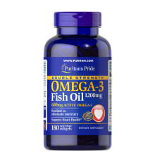 Рибячий жир Омега 3 (Double Strength Omega-3 Fish Oil 1200мг/600мг) 180 капсул