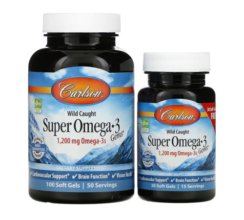 Дієтична добавка Super Omega-3 Gems - 100+30 Softgels