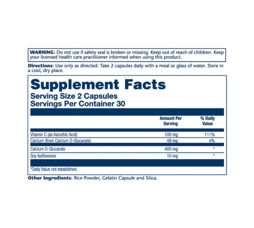 Кальцію D-глюкарат (Calcium D-Glucarate) 400мг - 60 капсул