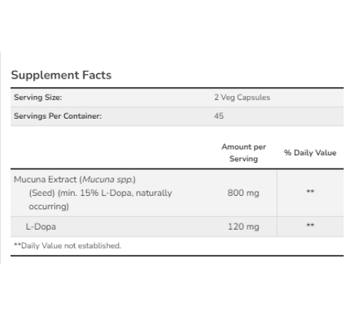 Екстракт мукуни Dopa Mucuna - 90 капсул