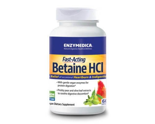 Бетаїн гідрохлорид Betaine HCI 600мг - 60 капсул