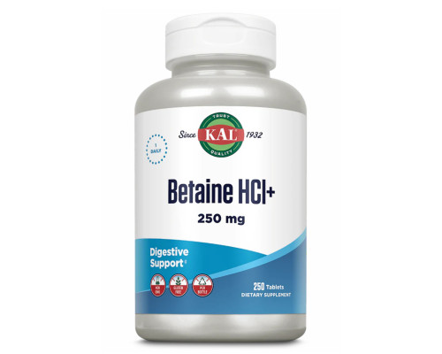 Betaine HCl Plus 250mg - 250 tabs