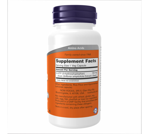 Гідрокситриптофан Now Foods 5-HTP 100мг - 60 капсул Гідрокситриптофан Now Foods 5-HTP 100мг - 60 капсул