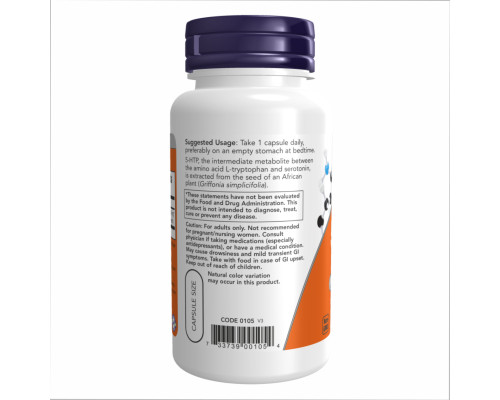 Гідрокситриптофан Now Foods 5-HTP 100мг - 60 капсул