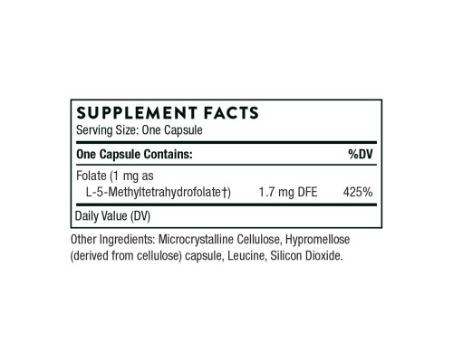 Фолієва кислота Thorne 5-MTHF 1мг - 60 капсул