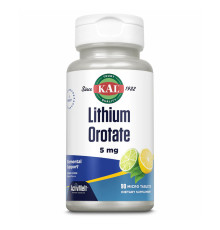 Lithium Orotate 5mg - 90 tabs Lemon Lime