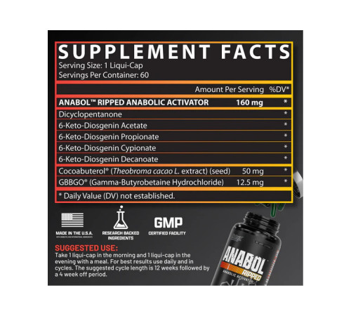 Анабол Anabol Ripped - 60 капсул Анабол Anabol Ripped - 60 капсул