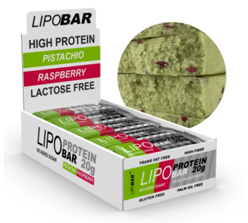 Lipobar - 20х50g Pistachio-Raspberry