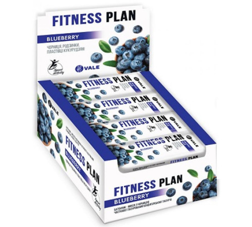 Батончики мюслі Fitness Plan Muesli Bar - 30x25г Чорниця