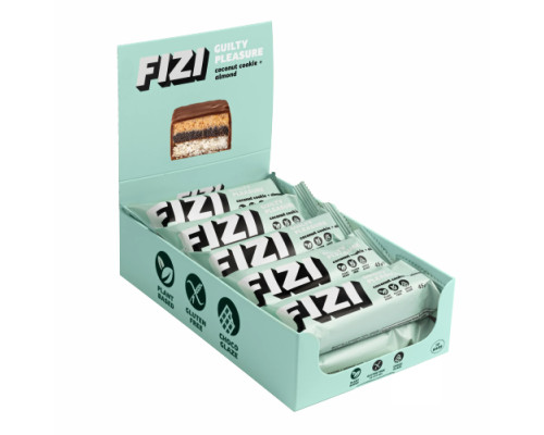 FIZI Chocolate Bar - 10х45g Coconut Cookie-Almond