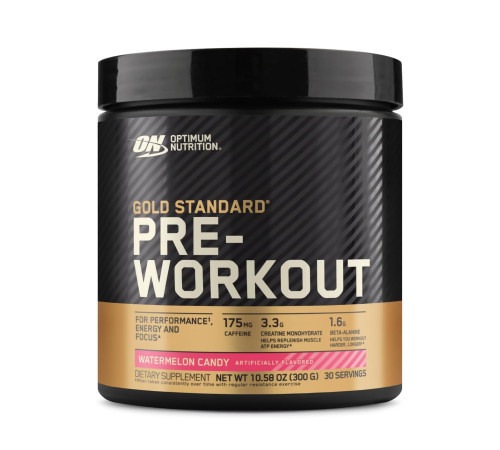 Предтренировочный комплекс Gold Standard Pre Workout - 300г Цукерки з кавуном Предтренировочный комплекс Gold Standard Pre Workout - 300г Цукерки з кавуном