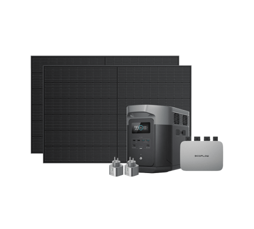 Комплект енергонезалежності EcoFlow PowerStream - мікроінвертор 600W + зарядна станція Delta Max 2000 + 2 x 400W стаціонарні сонячні панелі Комплект енергонезалежності EcoFlow PowerStream - мікроінвертор 600W + зарядна станція Delta Max 2000 + 2 x 400W стаціонарні сонячні панелі