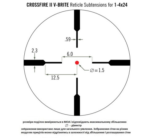 Приціл оптичний Vortex Crossfire II AR1-4x24 V-Brite (CF2-31037)