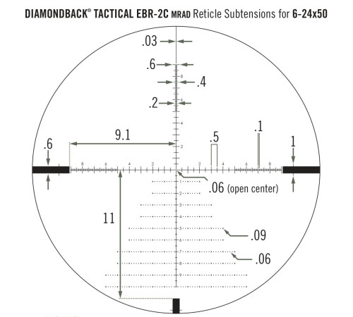 Приціл оптичний Vortex Diamondback Tactical FFP 6-24x50 EBR-2C MRAD (DBK-10029)