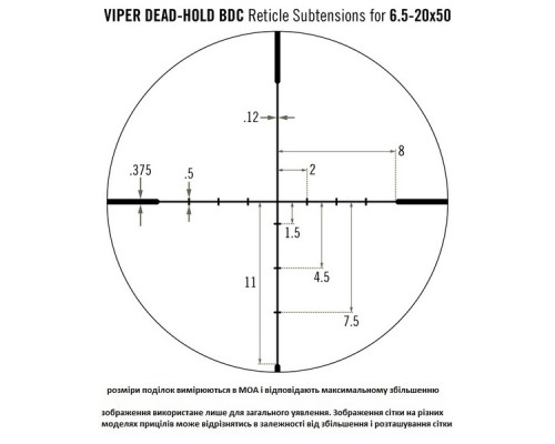 Приціл оптичний Vortex Viper 6.5-20x50 SFP BDC MOA (VPR-M-06BDC)