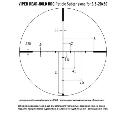 Приціл оптичний Vortex Viper 6.5-20x50 SFP BDC MOA (VPR-M-06BDC)