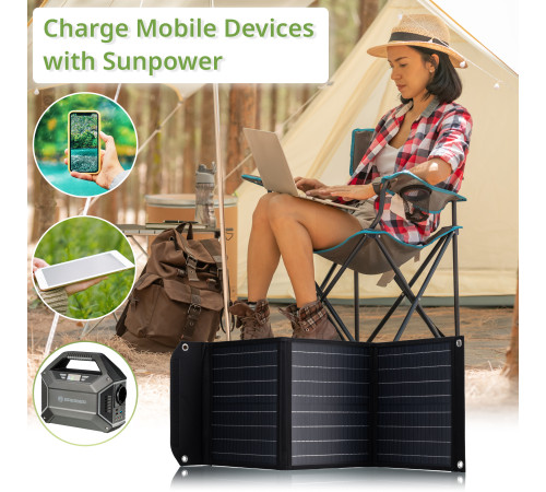 Портативний зарядний пристрій сонячна панель Bresser Mobile Solar Charger 40 Watt USB DC (3810040)