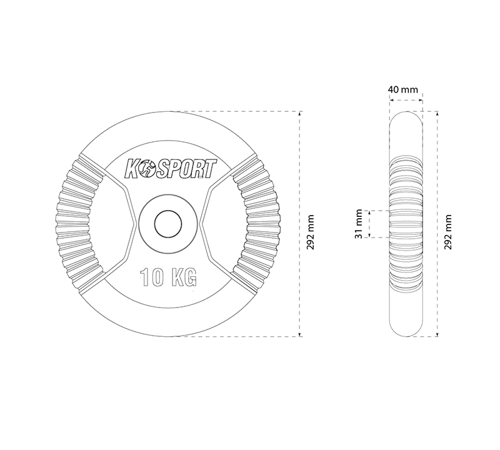 Чавунний диск K-SPORT O10 10 кг