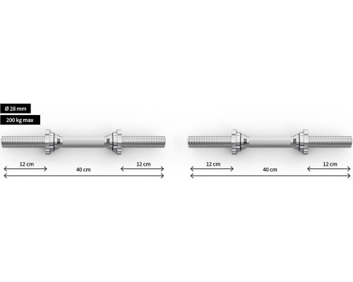 Штанги для гантелей Zipro Dumbbell 40 см 28 мм 2 шт.