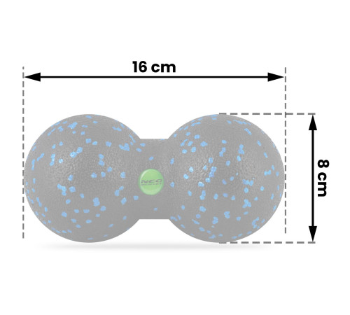 М'яч для масажу та фітнесу подвійний NS-966 чорно-блакитна