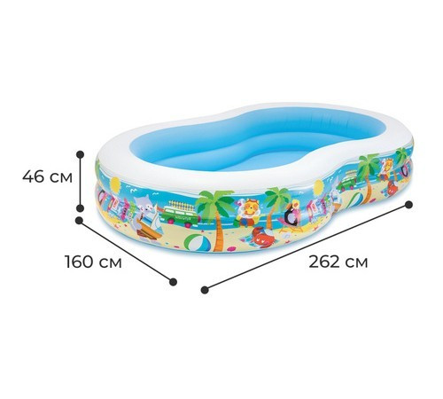 Басейн надувний дитячий Paradise Lagoon Intex 56490 262x160х46 см Басейн надувний дитячий Paradise Lagoon Intex 56490 262x160х46 см
