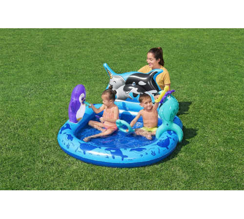 Надувний дитячий майданчик Paddling Pool Sea Expedition для дітей 2+ BESTWAY 134x131x73см + Надувні аксесуари