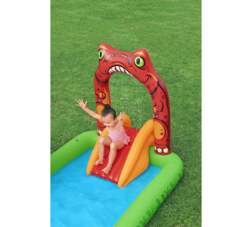 Дитячий басейн Dinosaur World для дітей 2+ BESTWAY 241x140x137см + Гірка + Водяний душ + Аксесуари