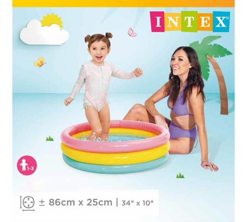 Басейн надувний дитячий Веселка INTEX 58924 86x25 см Басейн надувний дитячий Веселка INTEX 58924 86x25 см