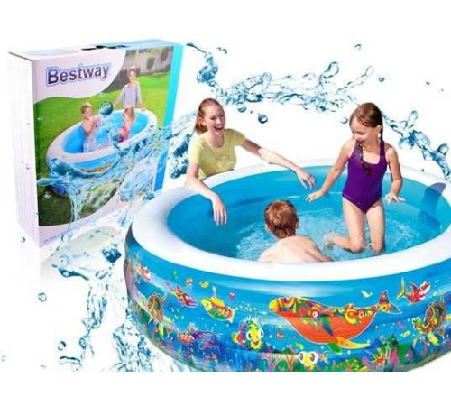 Басейн надувний дитячий Підводний світ Bestway 51122 196х53 см Басейн надувний дитячий Підводний світ Bestway 51122 196х53 см