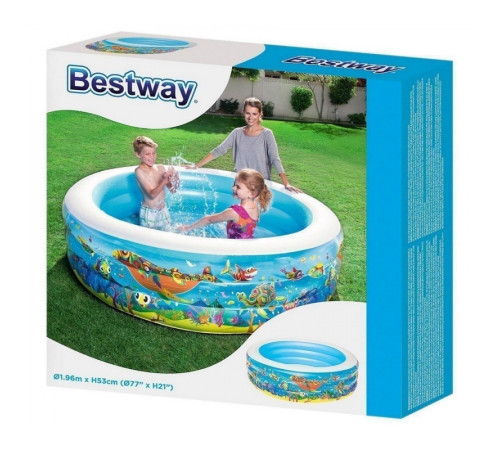 Басейн надувний дитячий Підводний світ Bestway 51122 196х53 см Басейн надувний дитячий Підводний світ Bestway 51122 196х53 см