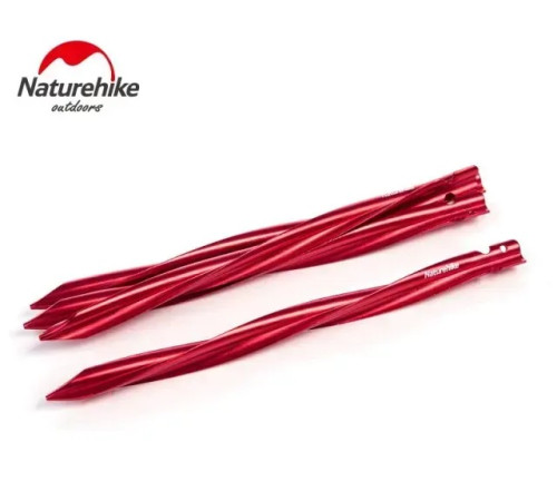 Набір кілочків V-подібних Naturehike NH17D024-D 25 см 4 шт, червоний Набір кілочків V-подібних Naturehike NH17D024-D 25 см 4 шт, червоний