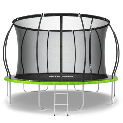 Батут Zipro Jump Pro Premium з внутрішньої сіткою 12 футів 374 см чорно-зелений