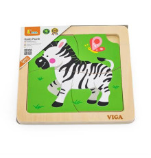 Дерев'яний мініпазл Viga Toys Зебра, 4 ел. (51317)