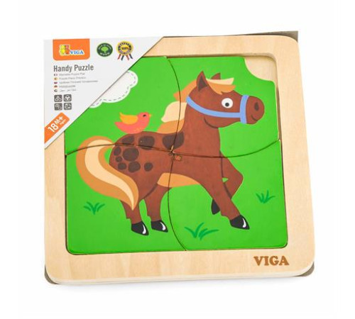 Дерев'яний мініпазл Viga Toys Коник, 4 ел. (51312)