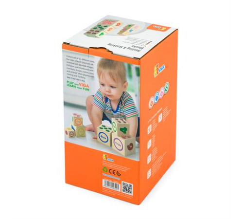 Дерев'яні кубики Viga Toys Башта з цифрами (50392)