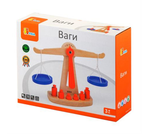 Дерев'яні навчальні ваги Viga Toys з гирями (50660)