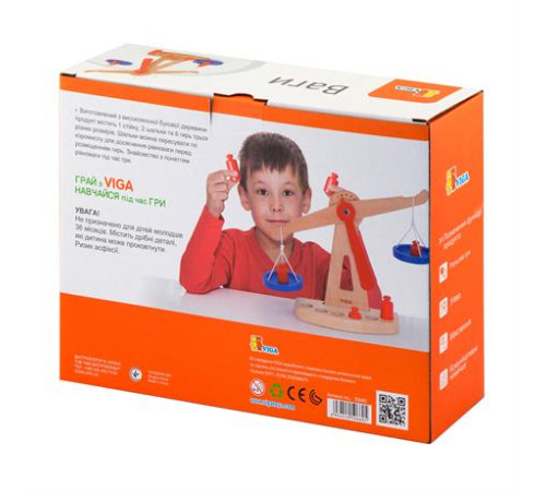 Дерев'яні навчальні ваги Viga Toys з гирями (50660)